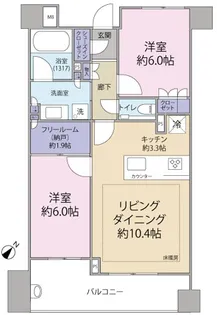 ライオンズ横浜ポートサイド【3階】の間取り