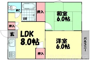 YAMAGUCHIハイツ【2階】の間取り