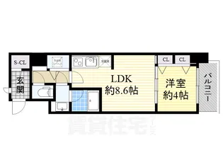 スプランディッド淀屋橋DUE【12階】の間取り