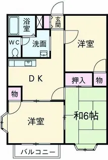 グランメール東有馬【1階】の間取り
