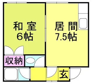 北海道札幌市西区発寒一条4【アパート】の間取り