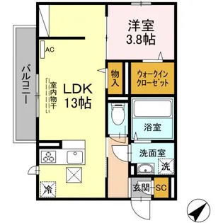セレーノ別宮【2階】の間取り