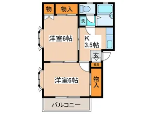 ファミリアハイツ立川【2階】の間取り