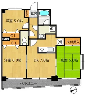 ライオンズマンション船橋本町通り【2階】の間取り