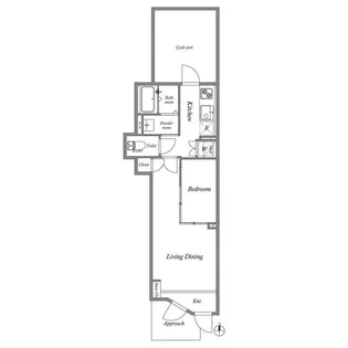 ルクレ目白西坂 敷礼無 手無 一月フリー ネットフリー 3/22退【1階】の間取り