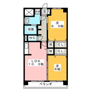 レフィナード【3階】の間取り