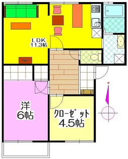 スカイハイツモリヤB【2階】の間取り