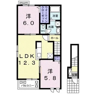 宮崎県都城市吉尾町【アパート】の間取り