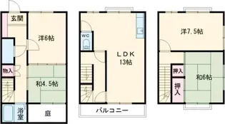 京都府京都市北区衣笠高橋町【一戸建】の間取り