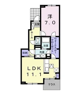 愛媛県四国中央市金生町下分【アパート】の間取り