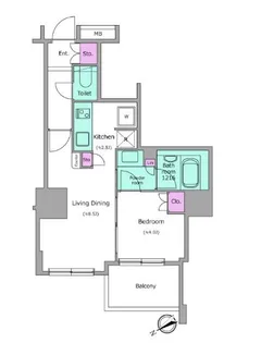 レジディアタワー目黒不動前【6階】の間取り