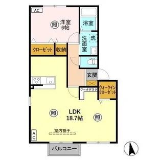 カーサソラーレ B【2階】の間取り