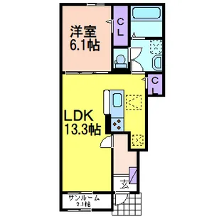 ル・シエル【1階】の間取り