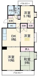 第3朋友レジデンス【2階】の間取り