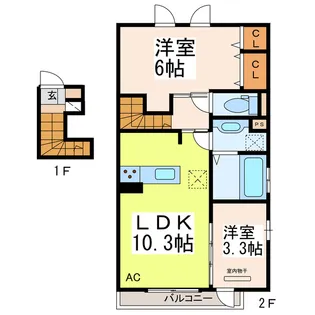 クレスト新地【2階】の間取り