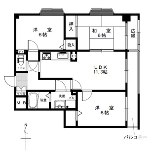 ムライチマンション味噌天神【5階】の間取り