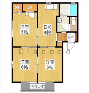 コーポサトウ A棟【1階】の間取り