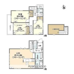 東京都中野区江原町2【一戸建】の間取り