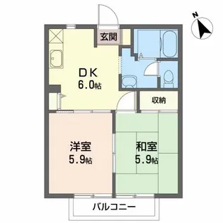 福島県郡山市富田西4【アパート】の間取り