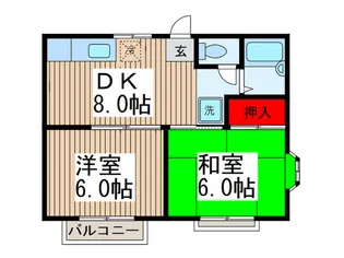 グランデュール北原台B棟【1階】の間取り