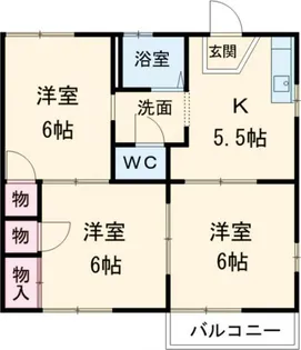 グリーンコーポ西阿倉川【2階】の間取り