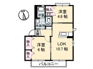 シャーメゾン藍住【2階】の間取り