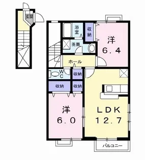 ルミナス北島A【2階】の間取り