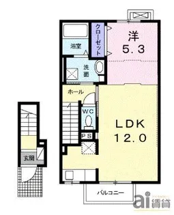 埼玉県新座市野火止5【アパート】の間取り