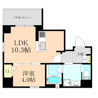 ラ・リヴィエール天満【7階】の間取り