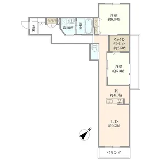 ヘーベルVillage横須賀うみかぜ公園【4階】の間取り