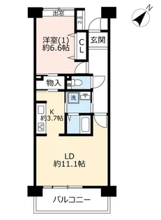 URアートアベニュー立川【6階】の間取り