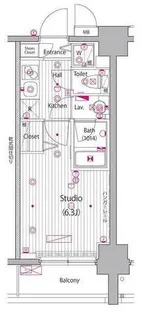 グランド・ガーラ桜木町駅前【3階】の間取り