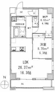 モンテヴェルデ神楽坂弐番館【2階】の間取り