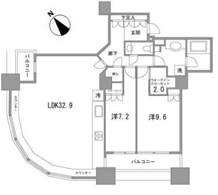東京ツインパークス・レフトウィング【29階】の間取り