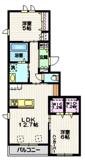 クレアーレ A棟【2階】の間取り