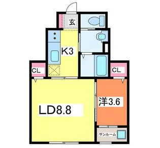 FERIO万代【1階】の間取り