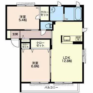ウィステリアA棟【2階】の間取り