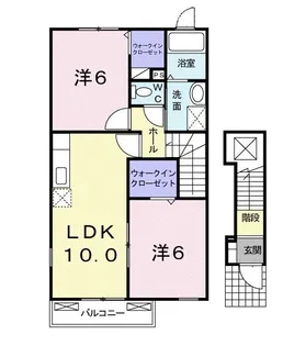 ヴェルデシャトーB【2階】の間取り