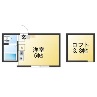 ユナイト追浜ロベール【2階】の間取り