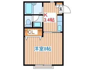 クリエ-トハイツ長町【2階】の間取り