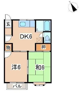 タウンフラット山岸【2階】の間取り