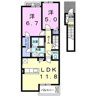 ヴァン ベール【2階】の間取り