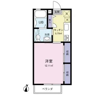 サンハイツ横渚【2階】の間取り