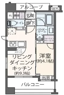 グローベルザスイート横浜【4階】の間取り