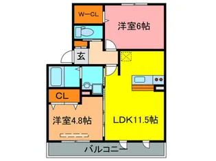 いろはコートII【1階】の間取り