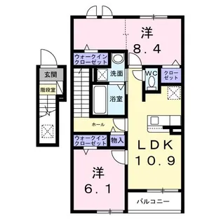 鶴ヶ島市アパート(028470401)【2階】の間取り