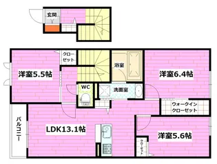 サンクレールコートB【2階】の間取り