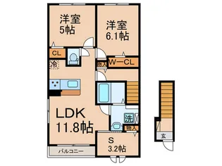 サンリットシャイニング【2階】の間取り