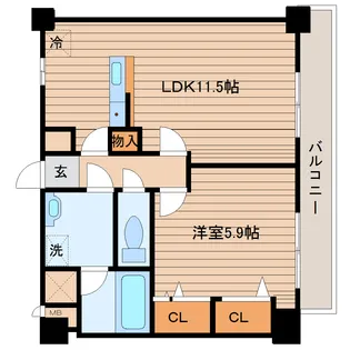 エクセレントパーク北山【5階】の間取り