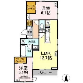D-Crinum 竹原【2階】の間取り